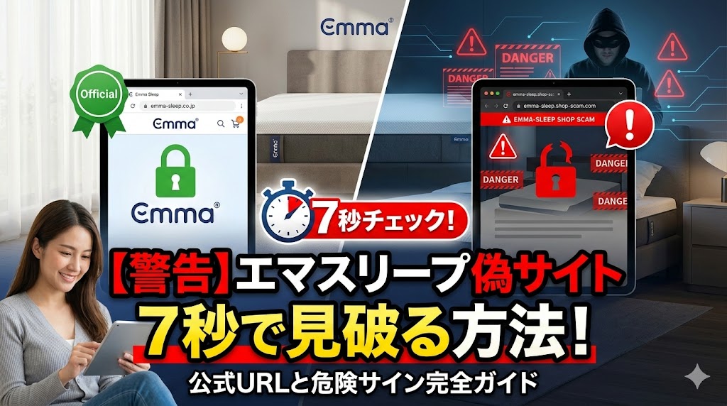エマ スリープ偽サイトを見破る7秒チェック!公式URLと危険サイン完全ガイド画像
