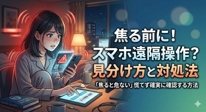 「スマホが遠隔操作されてるか調べる」前に：焦ると危ない—見分け方と最初の一手の画像