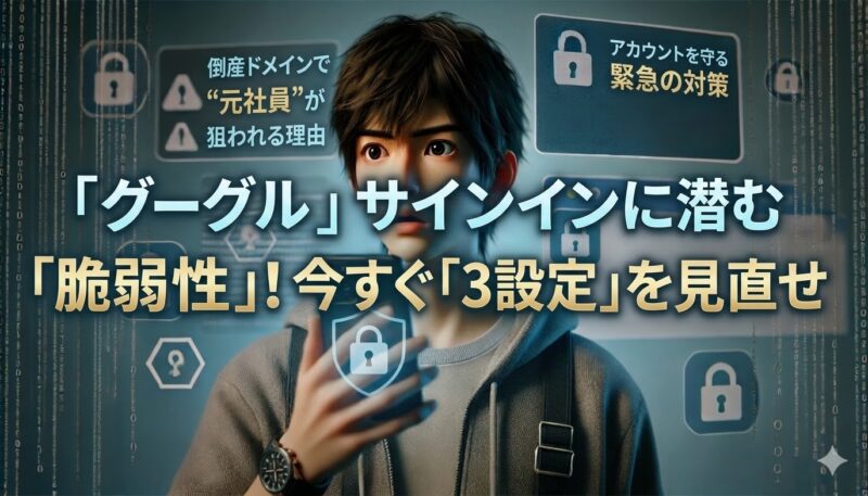 グーグルのサインインに潜む脆弱性──なぜ倒産ドメインで“元社員”が狙われるのか。いま見直すべき3設定の画像