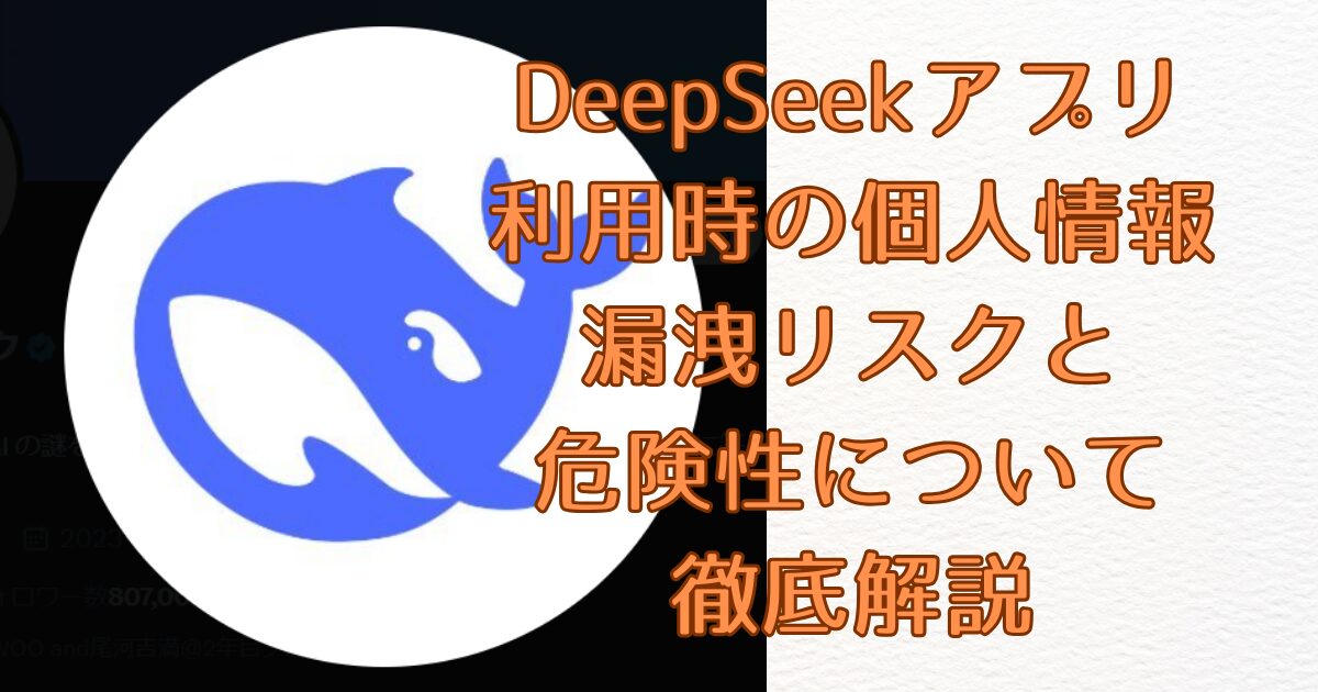 DeepSeekアプリ利用時の個人情報漏洩リスクと危険性について徹底解説画面