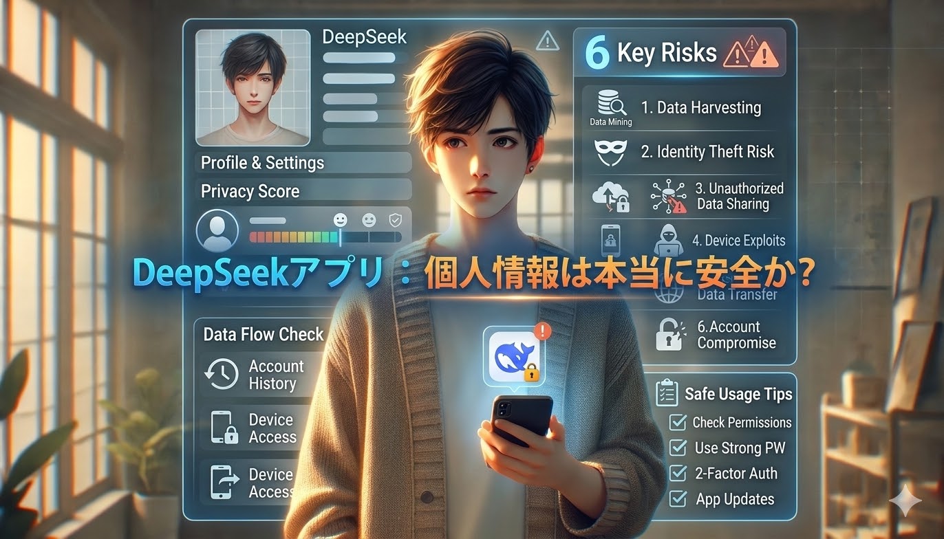 DeepSeekアプリの個人情報、ほんとに守れる？——6つのリスクと安全に使う要点画像