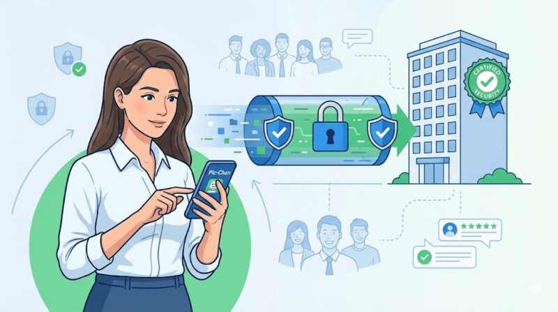 ピクチャンの運営会社はや信頼をチェックしている画像