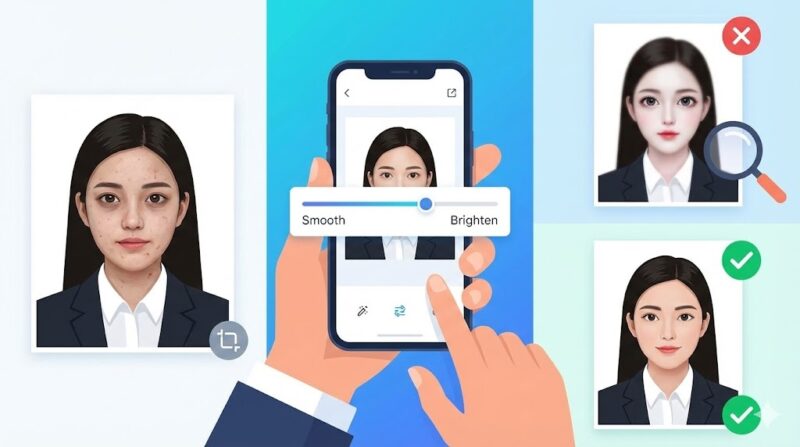 証明写真で美肌加工はバレる？編集のコツと注意点画像
