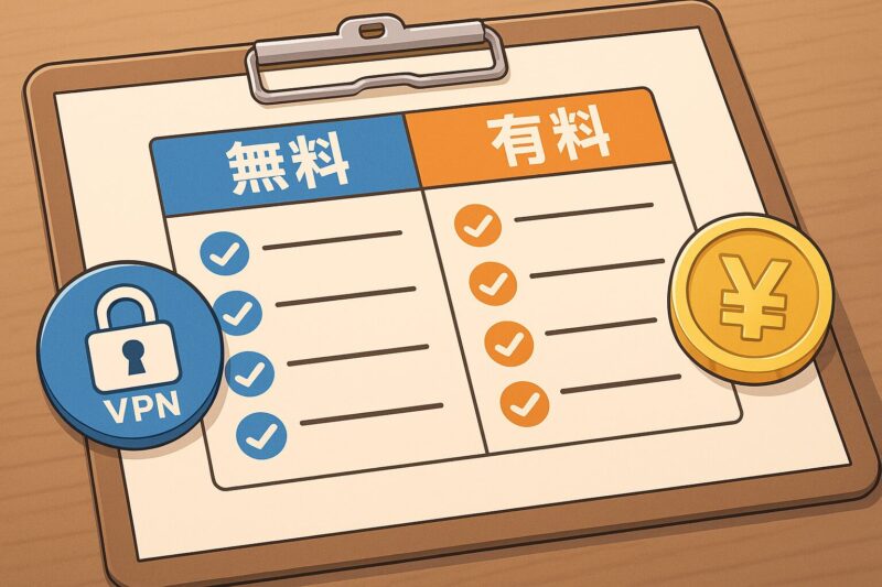 無料VPNと有料VPNの違いを比較表で解説【注意喚起】]