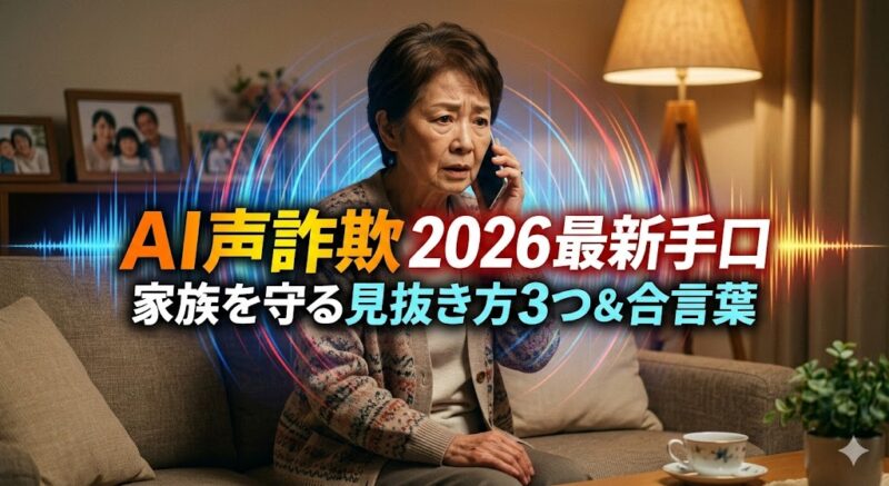 AI声詐欺2026最新手口と見抜き方3つ家族を守る合言葉とは