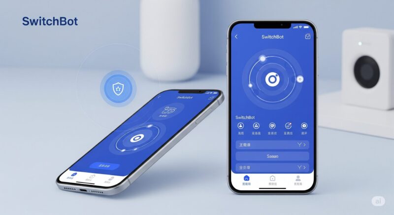 SwitchBotの背後にある中国企業、Woan Technologyの信頼性を表す、セキュリティ、革新性、ユーザープライバシーに焦点を当てたプロフェッショナルな高品質画像