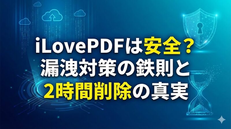 iLovePDFの安全性、本当に大丈夫？情報漏えいを防ぐ3つの鉄則とファイルが“2時間”で消える仕組みの画像