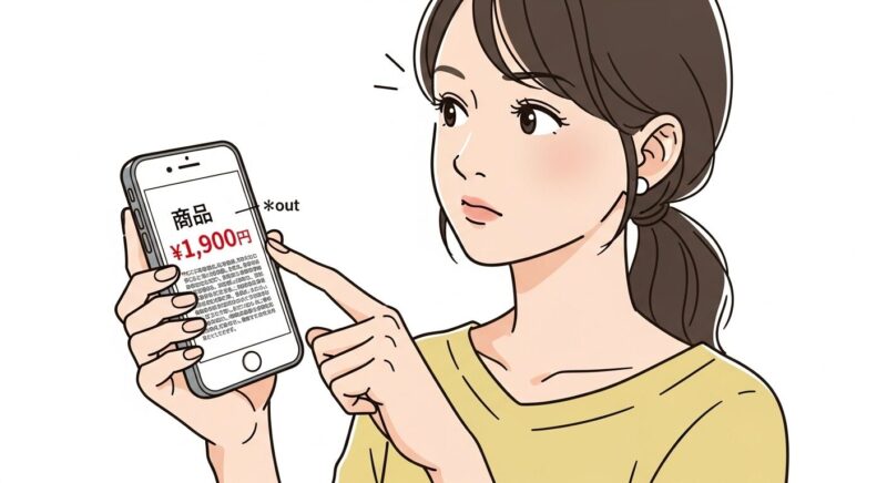 スマートフォンを見て、キャッシュバックやクーポンでお得に買い物ができたことに喜ぶ20代女性。PLUGアプリの爆得機能を利用して、賢く節約を楽しんでいる様子が伝わる。