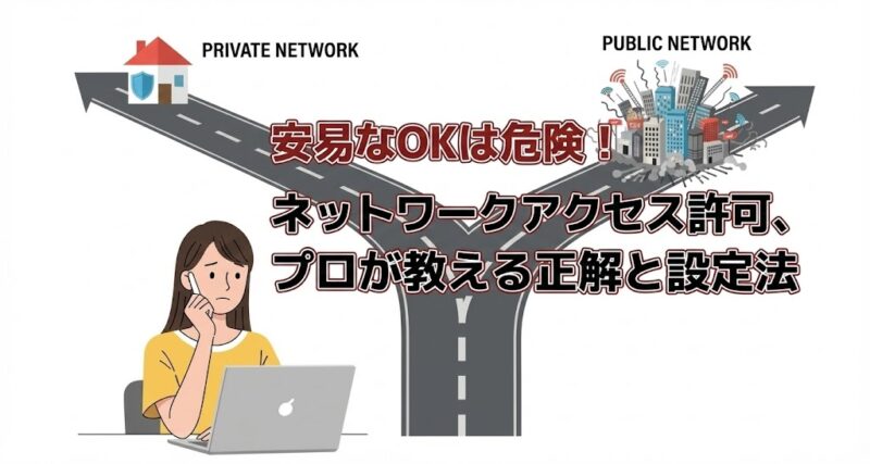 パブリックネットワークとプライベートネットワークにこのアプリへのアクセスを許可イメージ画像