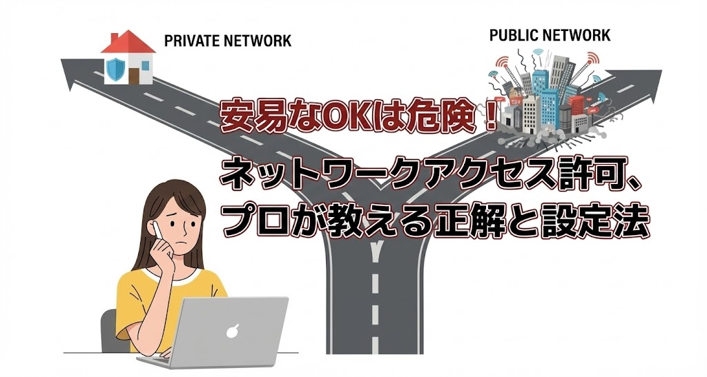 パブリックネットワークとプライベートネットワークにこのアプリへのアクセスを許可イメージ画像