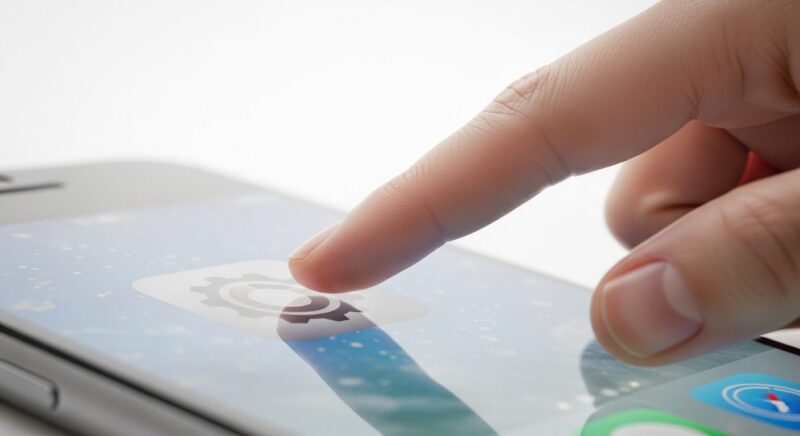 iPhoneの設定アプリを開いてデフォルトブラウザを変更する操作のイメージ。