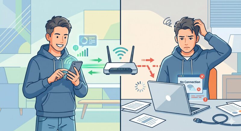 スマートフォンとパソコンを使ってWi-Fiの接続状況を切り分ける方法