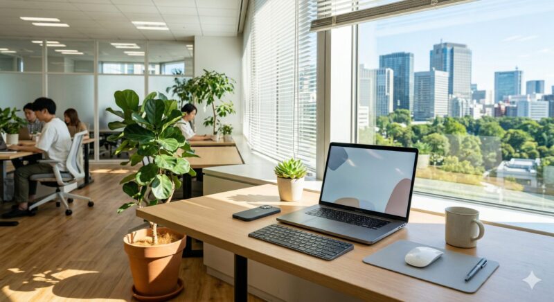 株式会社Awarefyの国内（早稲田大学発）でのクリーンな開発背景を表現したオフィスのイメージ。