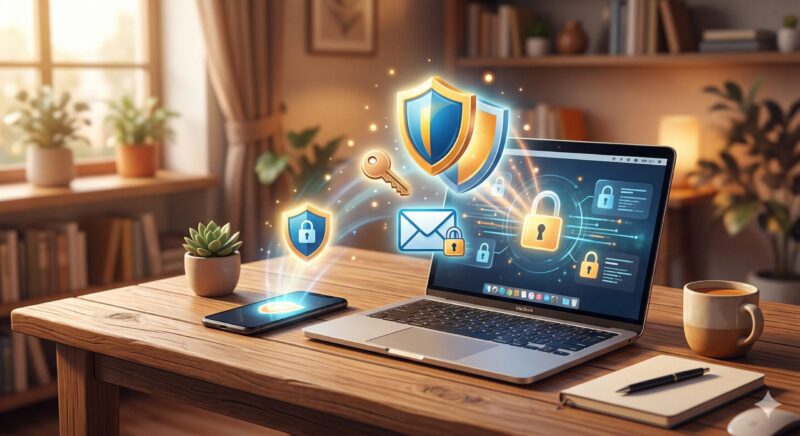 Goghアプリのアカウントとパスワードを安全に管理・保護するイメージ