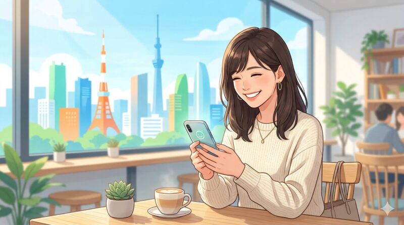 Goghが日本の国産アプリだと知り安心する女性