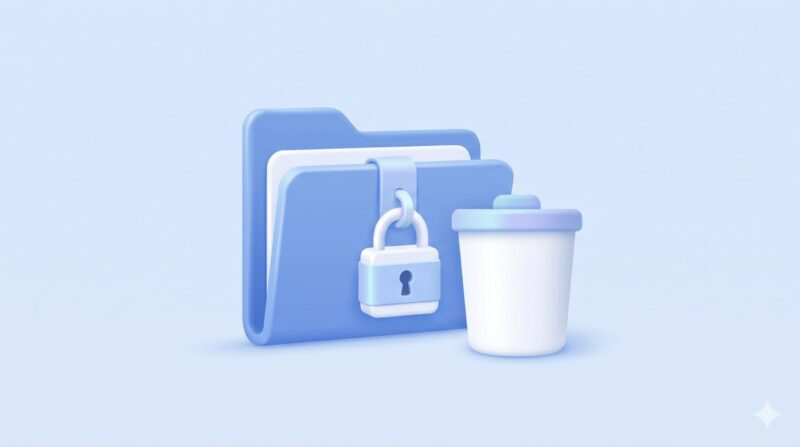 データを安全に消去しプライバシーを保護するイメージイラスト