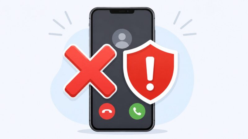 不審な着信に対する折り返しや応答など、絶対にしてはいけないNG行動の警告イメージ