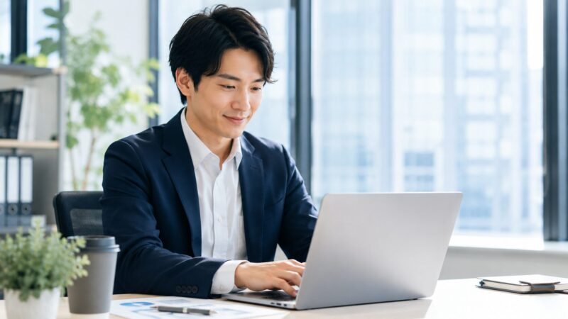 セキュリティ対策を万全にして、安心してAIツールを活用するビジネスパーソン