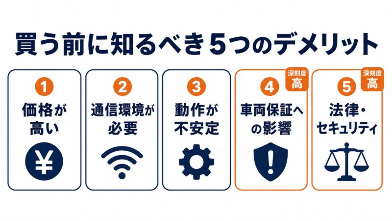 CarPlay AI Boxを買う前に知るべき5つのデメリットをまとめた一覧図解